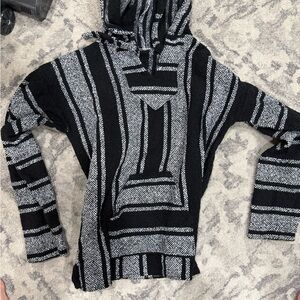 Black and Gray Striped Men's Sweater